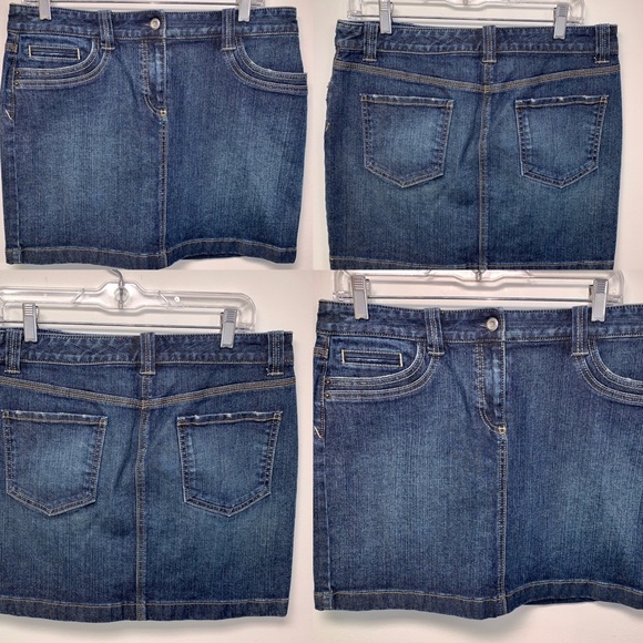 Loft Distressed Denim Jean Mini Skirt - Picture 2 of 9